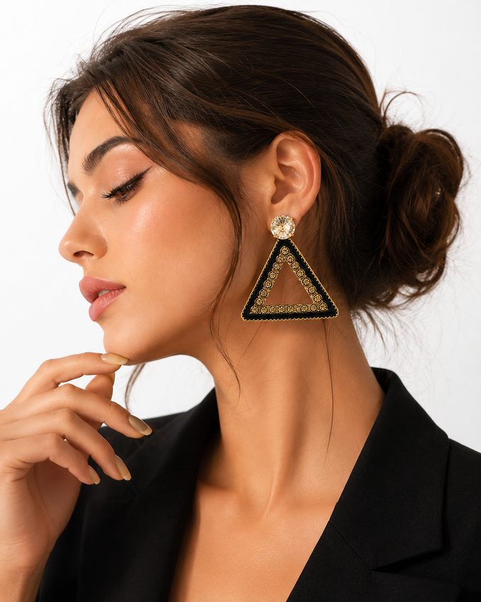 Triangle Drop Earrings detail