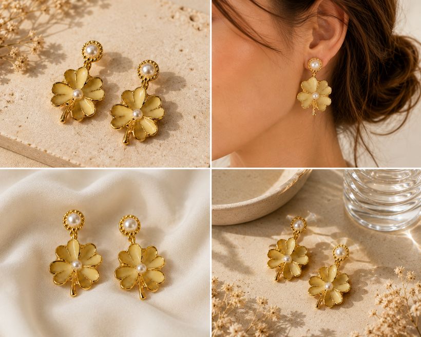 Rose Gold Hoop Studs lifestyle